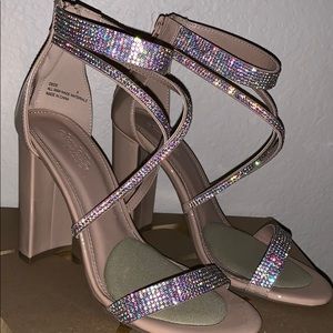 Brand New Charlotte Russe Nude Rhinestone Heels
